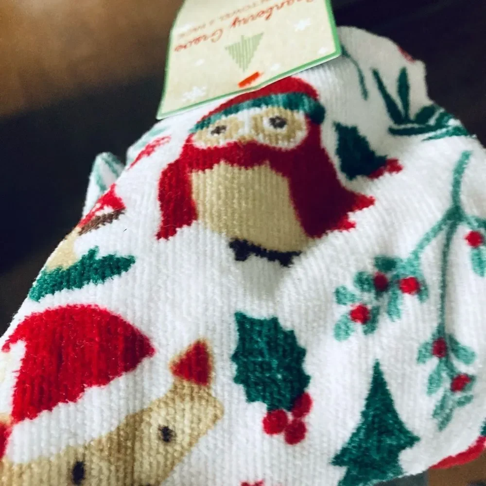 Christmas Woodlands Critters Kitchen Dish Towels Set